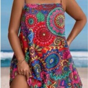 Colorful strapless dress